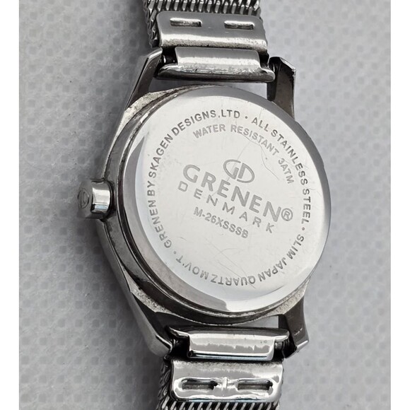 Women\'s Grenen Denmark Round Black Dial Crystal Marker Mesh Bracelet Watch 09 main image 4